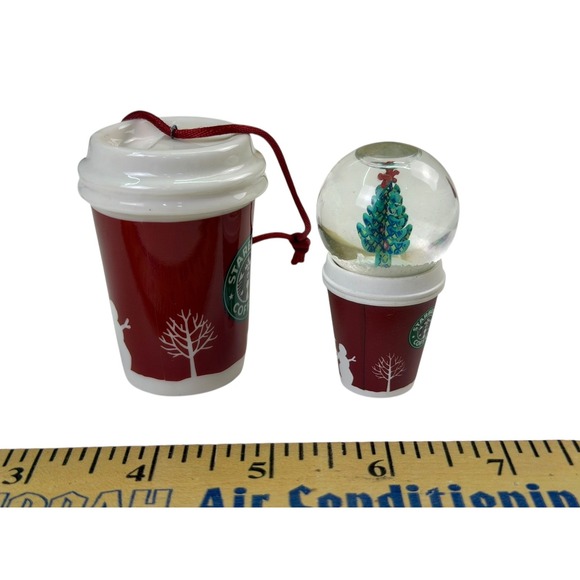 STARBUCKS 2006 Miniature Snow Globe Coffee To Go & Cup Ornament - Picture 5 of 7